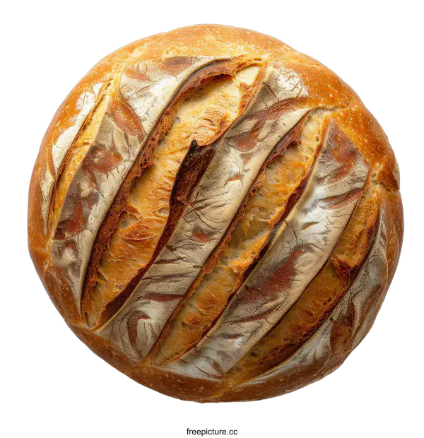 [Transparent Background PNG]Freshly baked round bread on transparent background