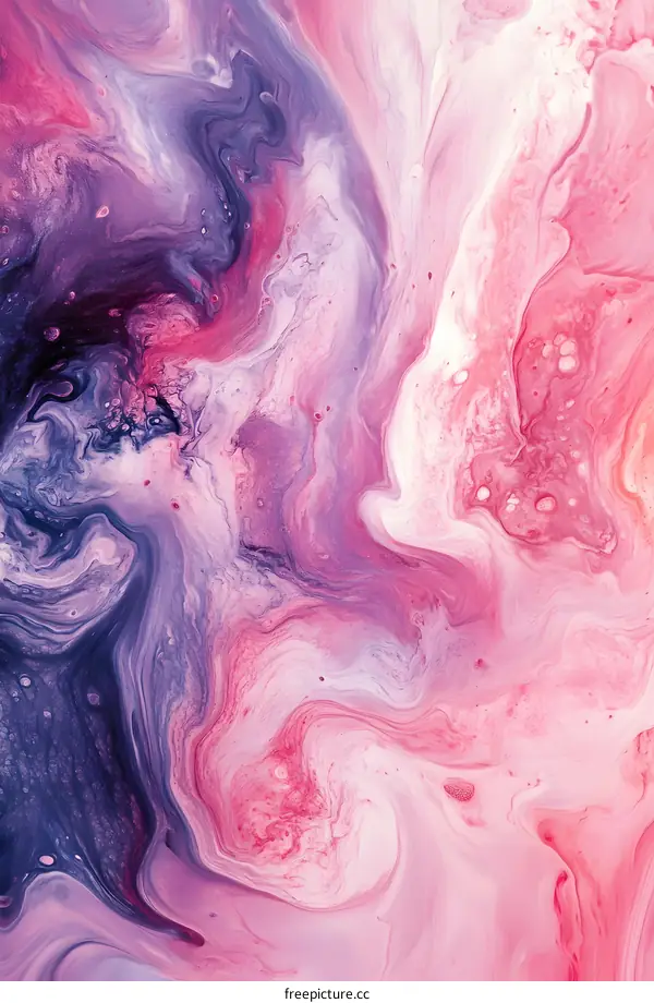 Abstract Purple and Pink Swirling Paint Texture