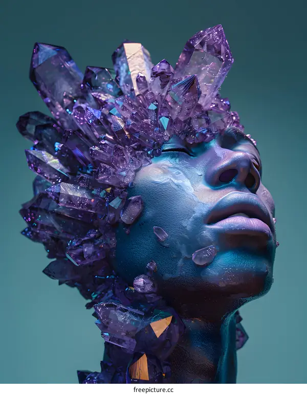 Crystal Head with Blue Skin