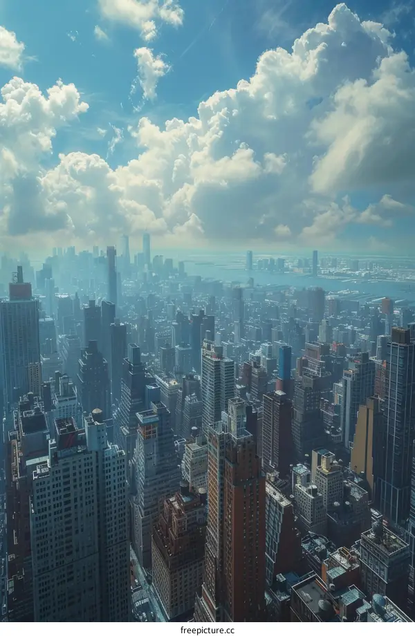 Aerial View of a Busy Metropolitan Cityscape