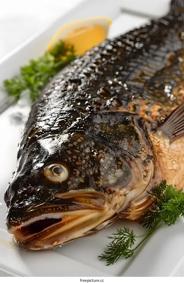 Fish on a white plate