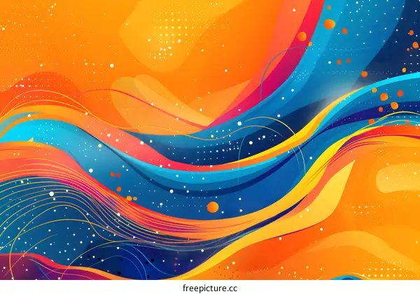 Abstract Colorful Waves Design
