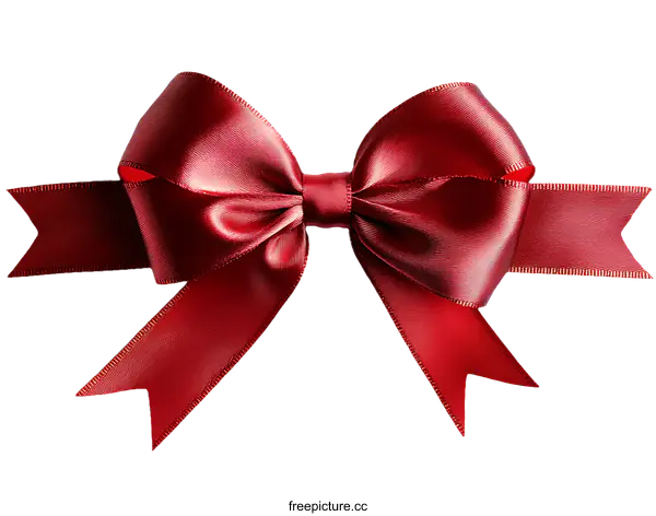 [Transparent Background PNG]Red Satin Ribbon Bow Decoration