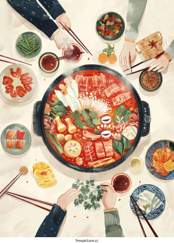 Feast on a Traditional Chinese Hot Pot with Family and Friends