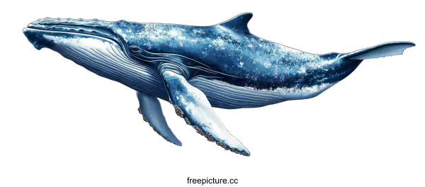 [Transparent Background PNG]Majestic Blue Whale Illustration