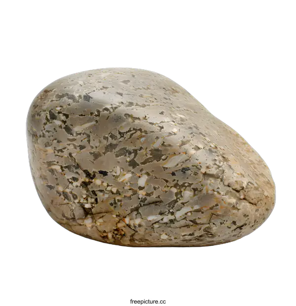[Transparent Background PNG]Smooth Gray Stone Isolated on White Background