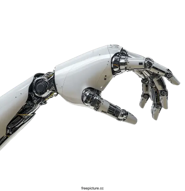 [Transparent Background PNG]Futuristic Robot Arm with Detailed Mechanical Design