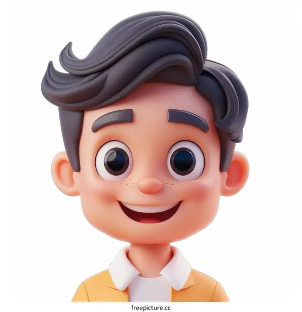 3D rendering of a young man's head