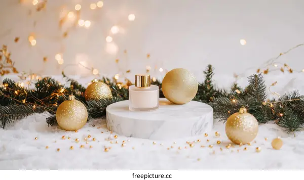 Christmas Festive Decor with Perfume Bottle