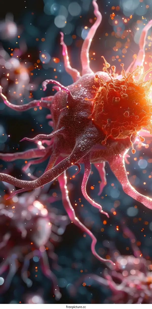 Artistic Illustration of a Virus or Bacteria