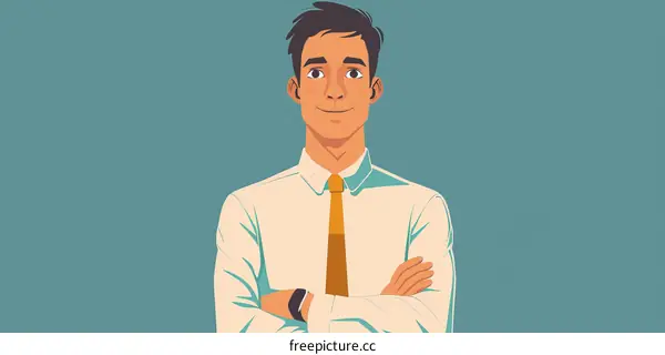 Smiling Hispanic Businessman Illustration