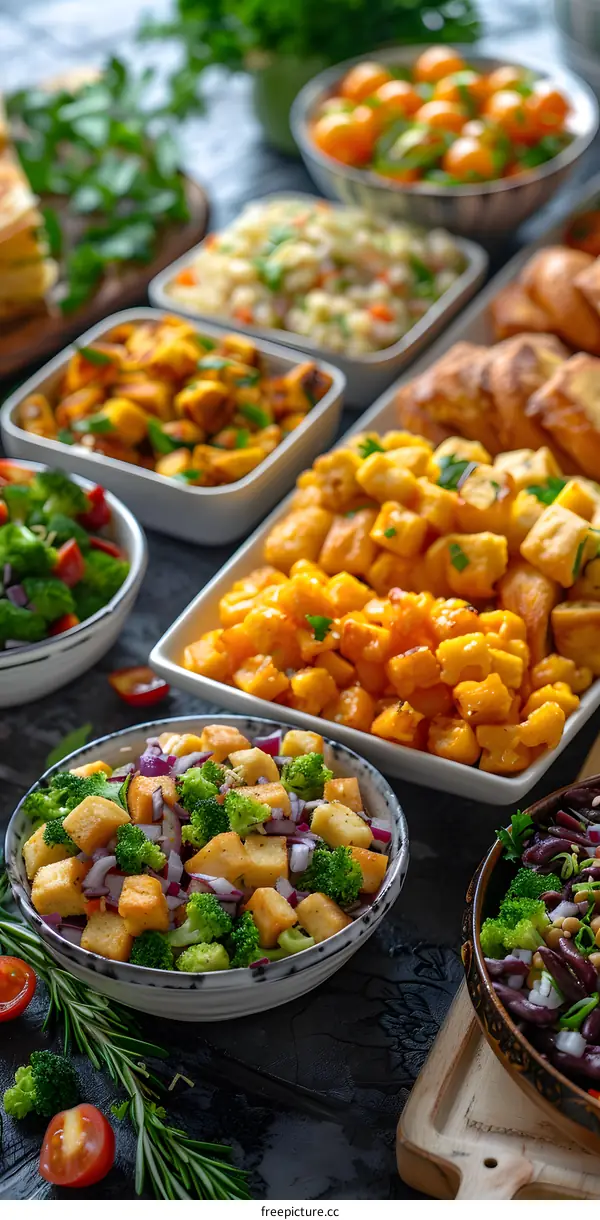 Delicious and Healthy Salad with Broccoli and Croutons