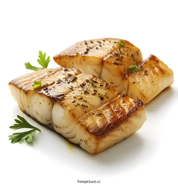 Fried fish fillet with parsley