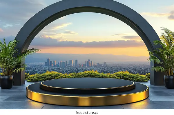 Luxury Cityscape Elevated Platform Display