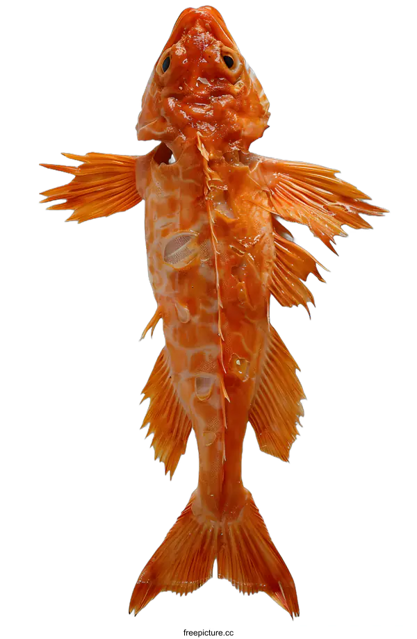 [Transparent Background PNG]A fish lies on a white surface