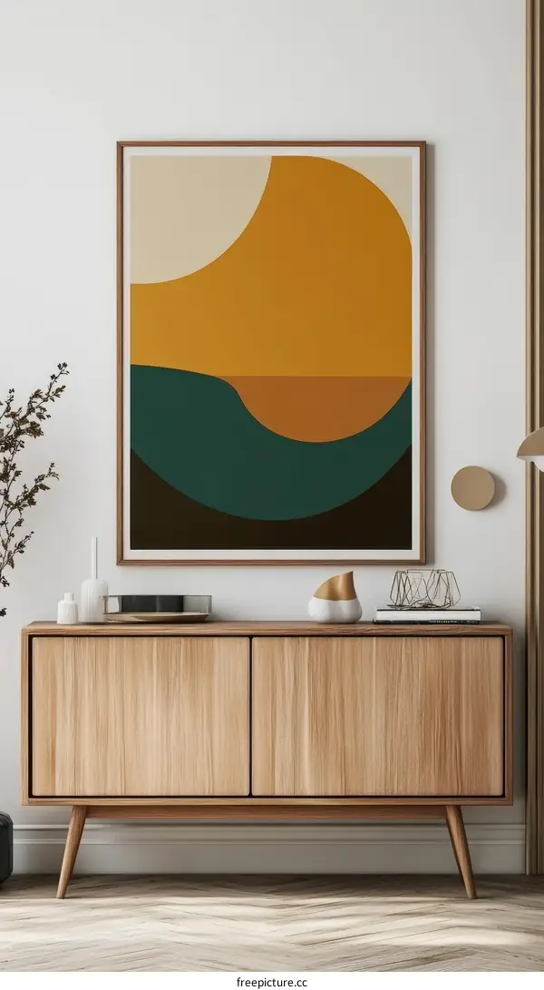 Abstract Geometric Art Piece with Warm Tones