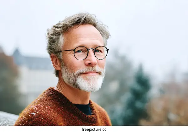 Portrait of a Caucasian Senior Man Outdoors