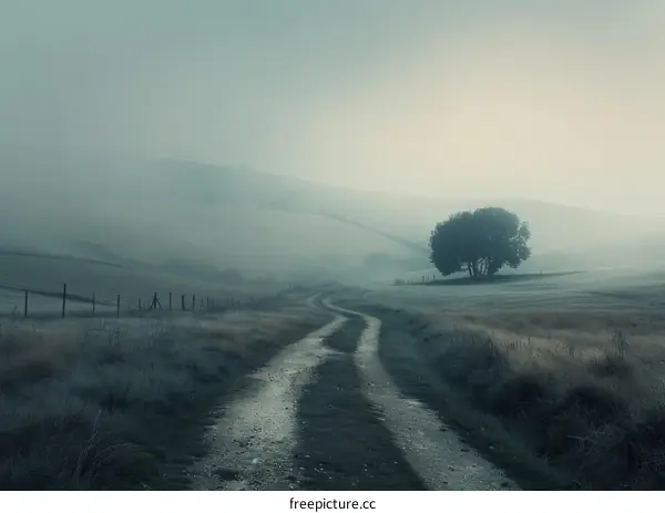 Misty Country Road
