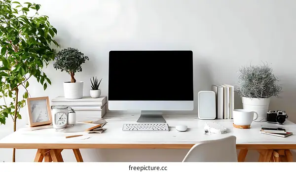 Modern Minimalist Home Office Workspace