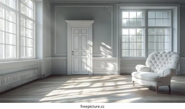 Elegant Empty Room with Classic Furniture Illustration