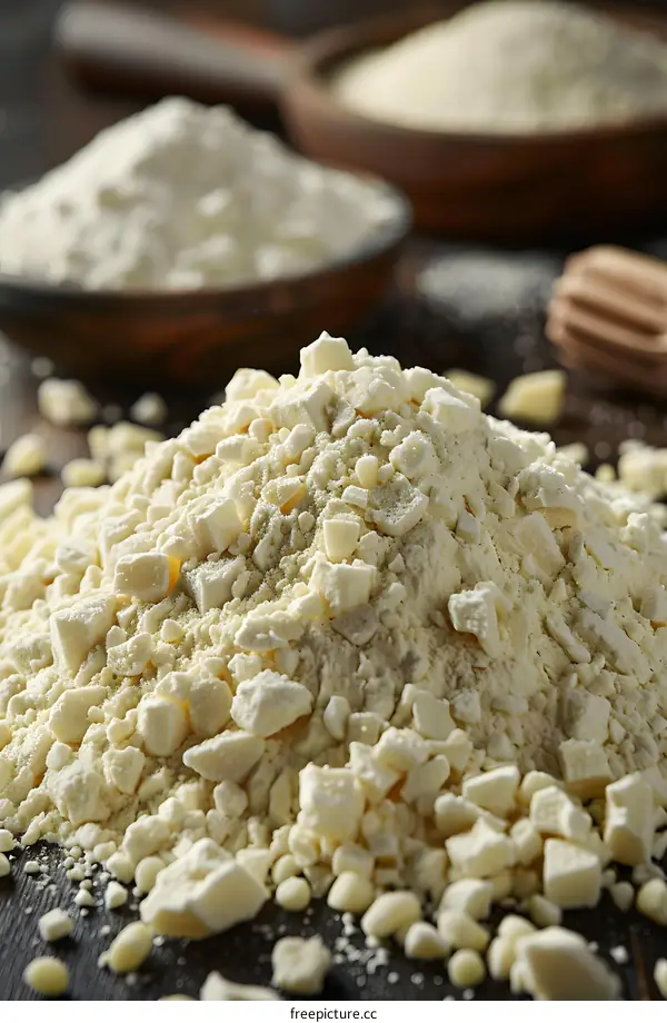 A pile of white chocolate