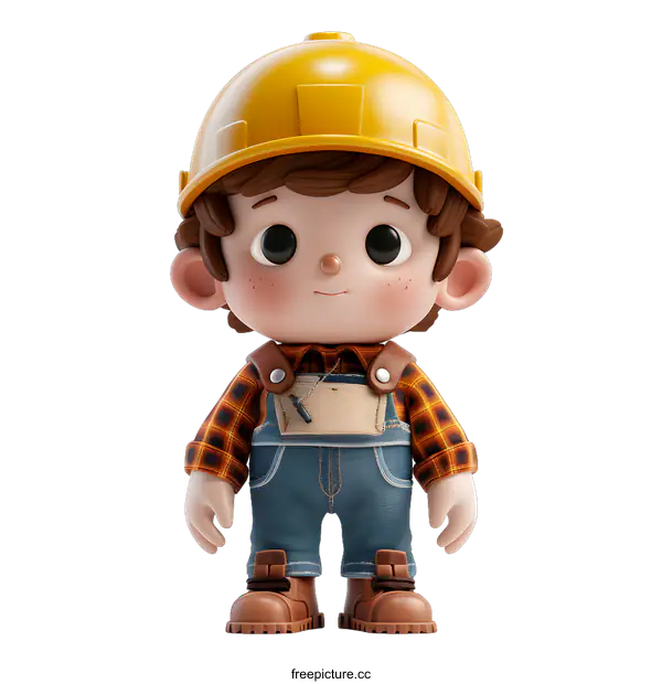 [Transparent Background PNG]Cute Cartoon Construction Worker