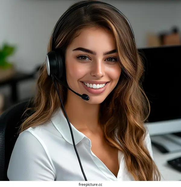 Smiling Customer Service Representative with Headset