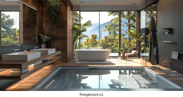 Panoramic Luxury Bathroom with Modern Design