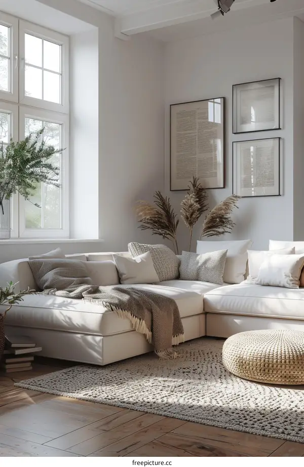 Scandinavian Living Room with Bright and Airy Vibes