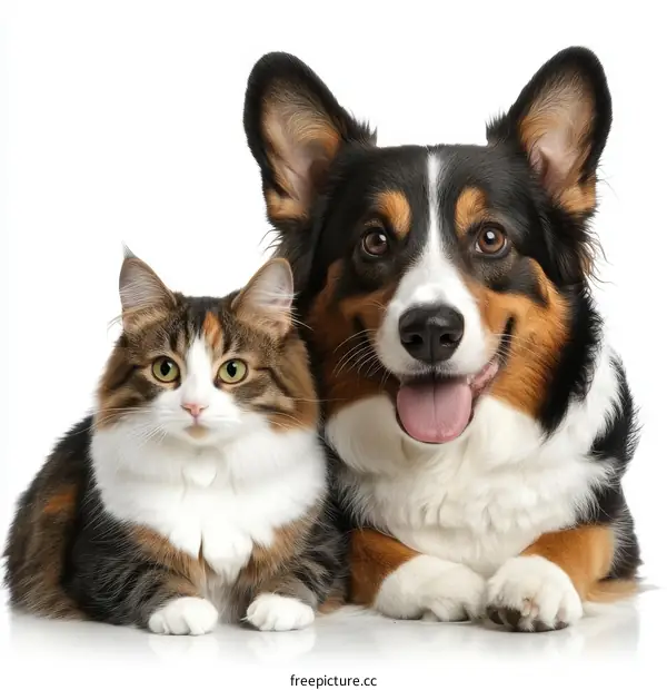 Adorable Cat and Dog Companionship
