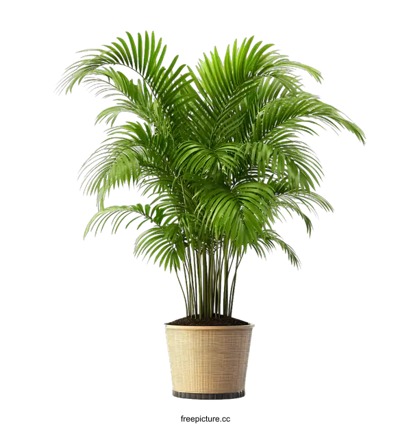 [Transparent Background PNG]Green Palm Tree in a Pot