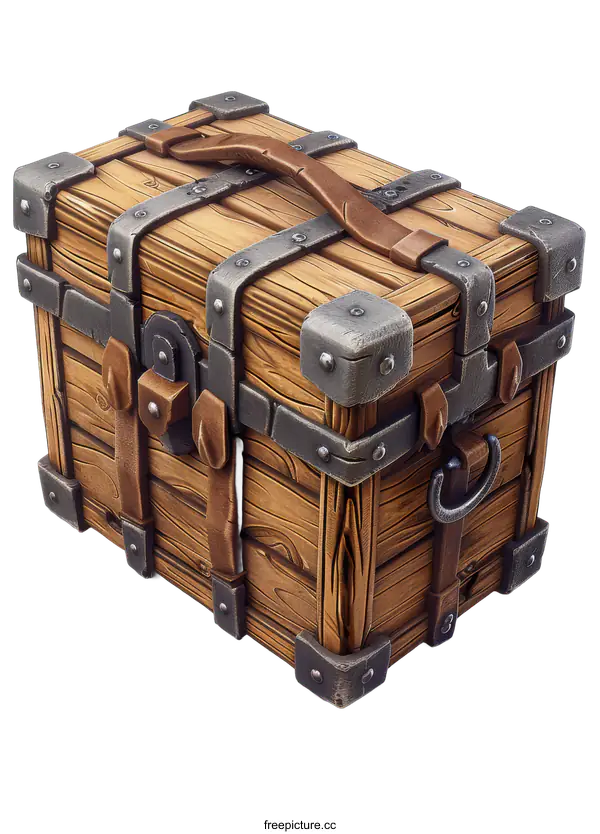 [Transparent Background PNG]Wooden Chest on transparent background