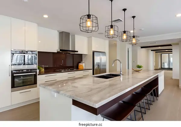 Modern Kitchen Island with Granite Countertop