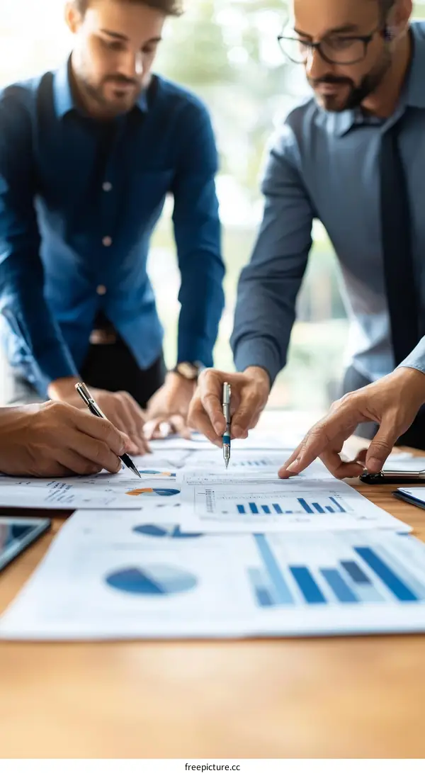 Business Team Analyzing Financial Data