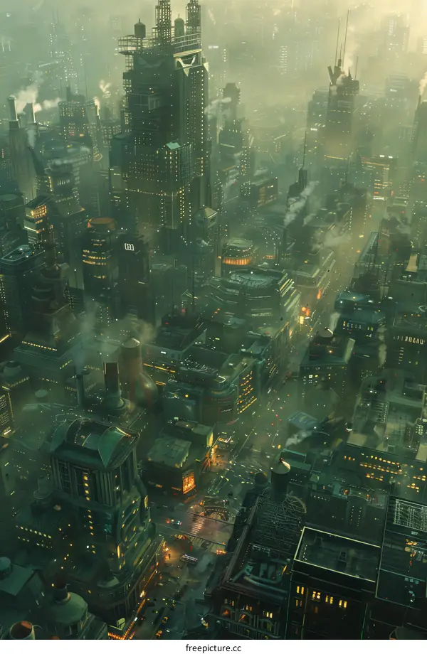 A cyberpunk city of the future