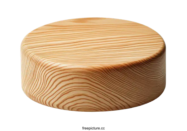 [Transparent Background PNG]Elegant Light Brown Wooden Round Disc