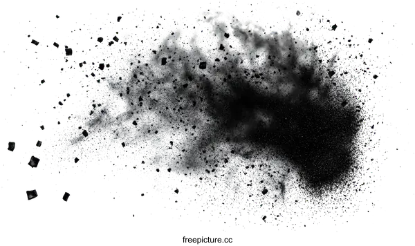 [Transparent Background PNG]Black Powder Explosion Abstract Background