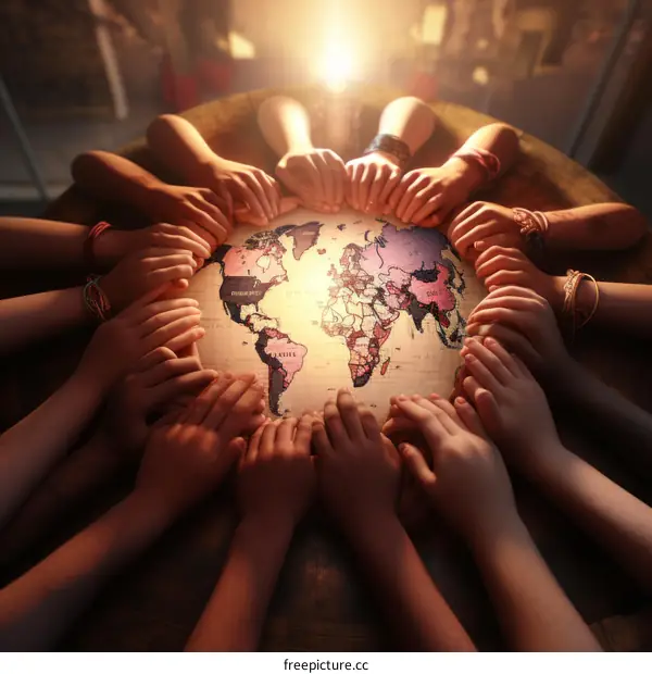 Children Around the Globe Holding Hands: A Symbol of Unity