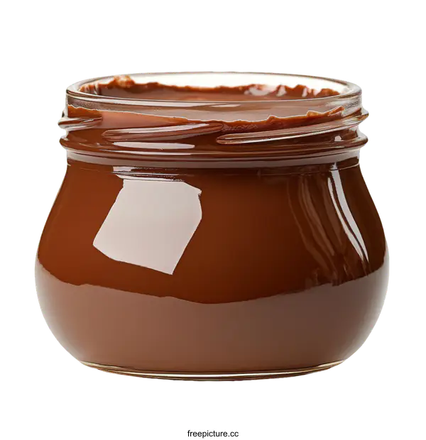 [Transparent Background PNG]Chocolate Spread in Glass Jar Close-up