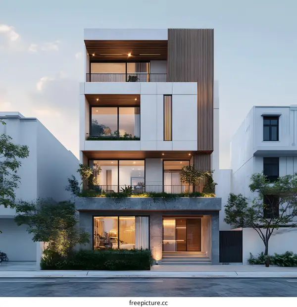 Modern Minimalist Architecture Design Of A Three Story House