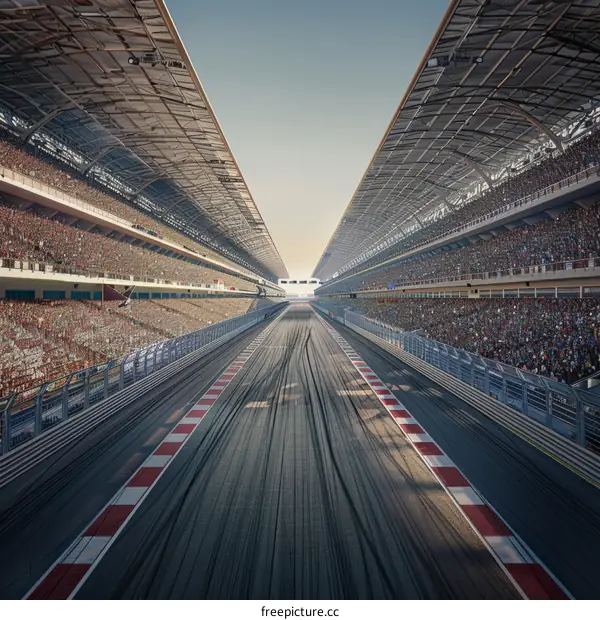 A crowded Formula One race track
