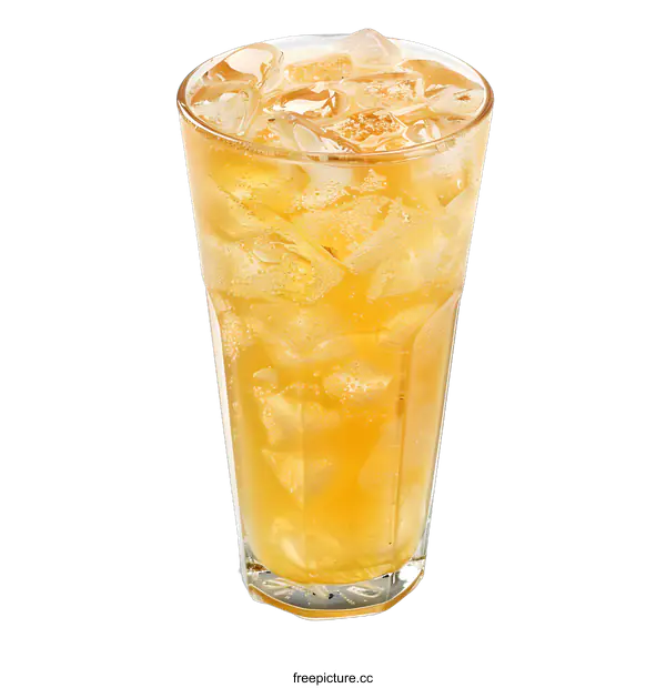 [Transparent Background PNG]Glass of Iced Tea With Ice Cubes