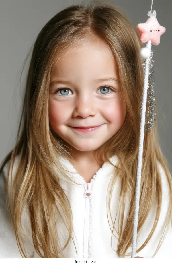 Portrait of a Smiling Blonde Girl