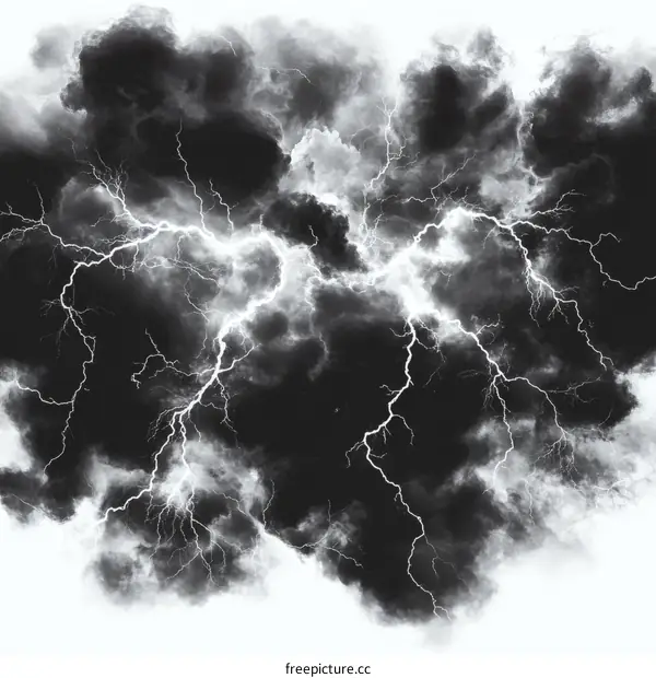 Dramatic Storm Clouds with Lightning