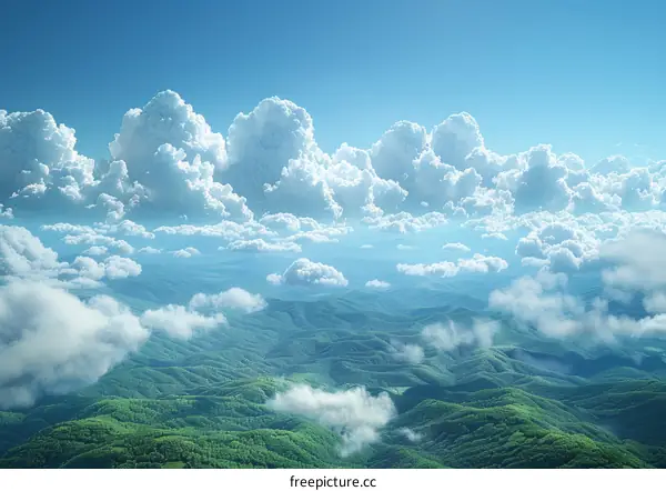 Vast Sky Above Lush Green Mountains