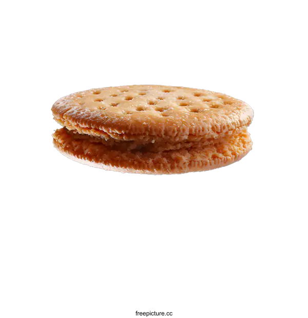 [Transparent Background PNG]Close-up image of a single round biscuit