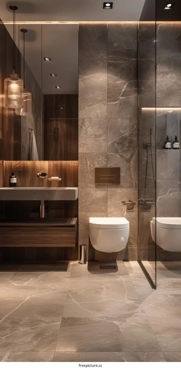 Modern and minimalist bathroom