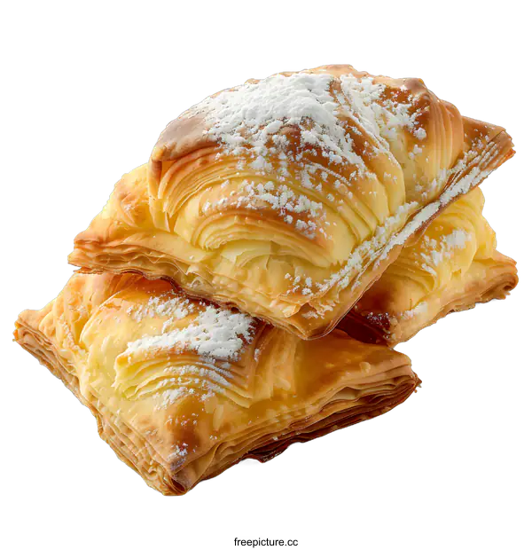 [Transparent Background PNG]Three pieces of puff pastry