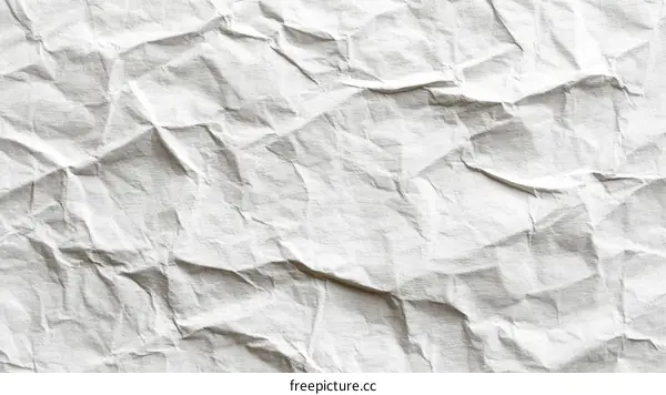 Crumpled White Paper Texture Background