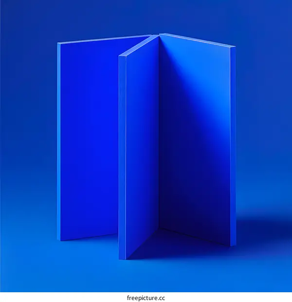 Abstract Blue Geometric Shapes on Blue Background